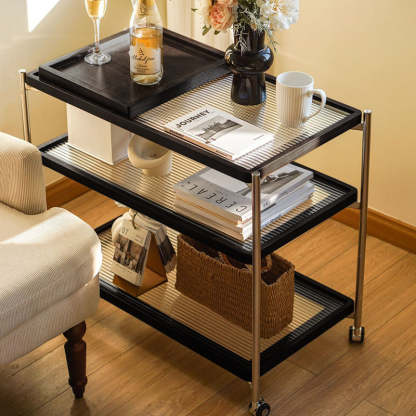Vintage Wood 3-Tier Storage Shelf — Walnut Color