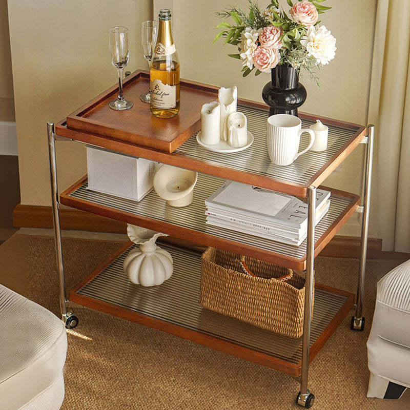 Vintage Wood 3-Tier Storage Shelf — Black
