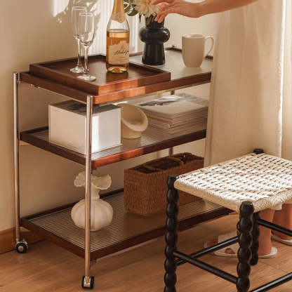 Vintage Wood 3-Tier Storage Shelf