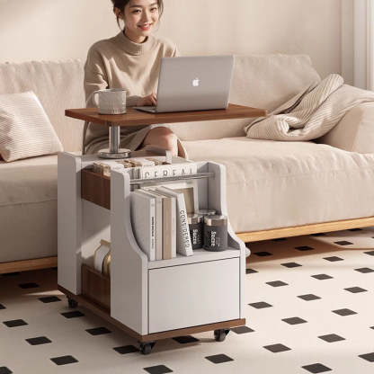 Nordic Eco-Board Trapezoid Side Table with Rotatable Lift