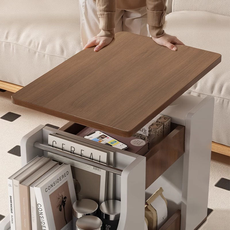 Nordic Eco-Board Trapezoid Side Table with Rotatable Lift