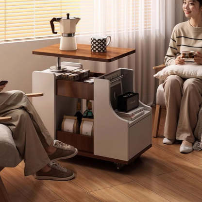 Nordic Eco-Board Trapezoid Side Table with Rotatable Lift