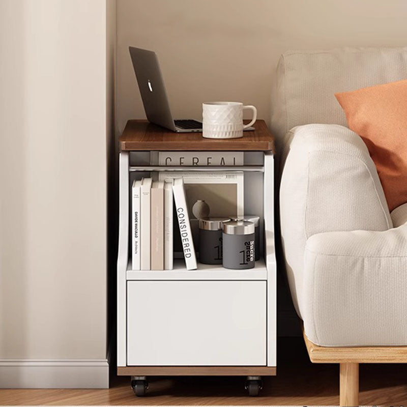 Nordic Eco-Board Trapezoid Side Table with Rotatable Lift