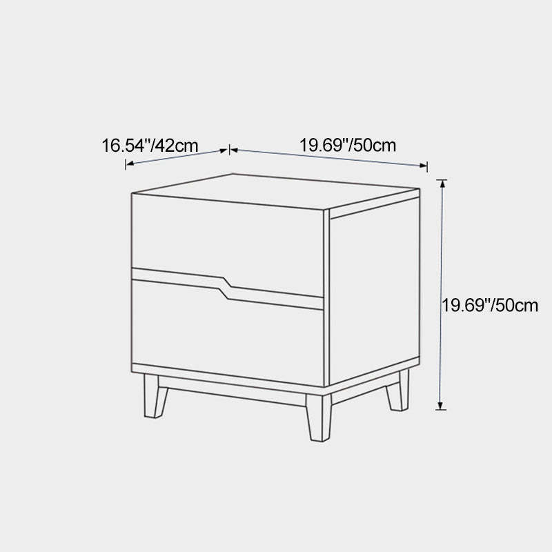 Minimalist Black Walnut Nightstand 2-Drawer