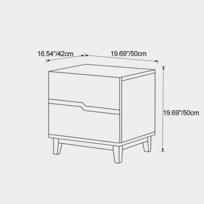 Minimalist Black Walnut Nightstand 2-Drawer