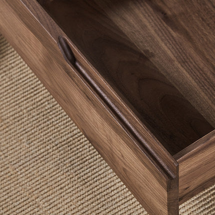 Minimalist Black Walnut Nightstand 2-Drawer