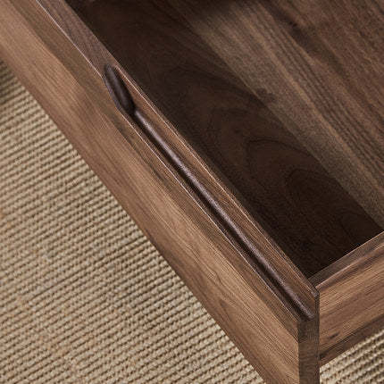Minimalist Black Walnut Nightstand 2-Drawer