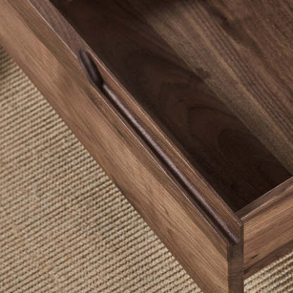 Minimalist Black Walnut Nightstand 2-Drawer