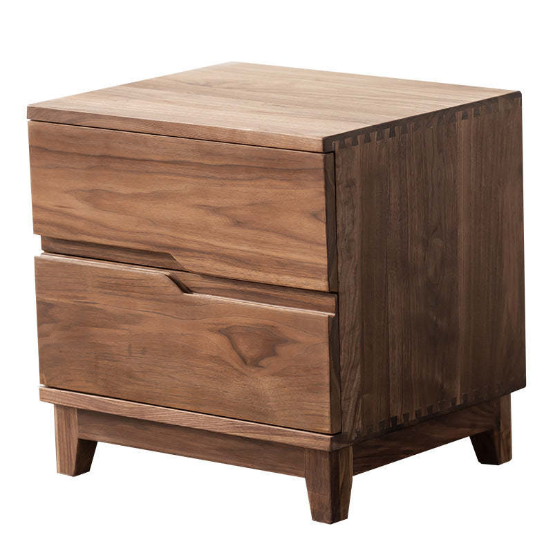Minimalist Black Walnut Nightstand 2-Drawer