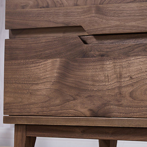 Minimalist Black Walnut Nightstand 2-Drawer