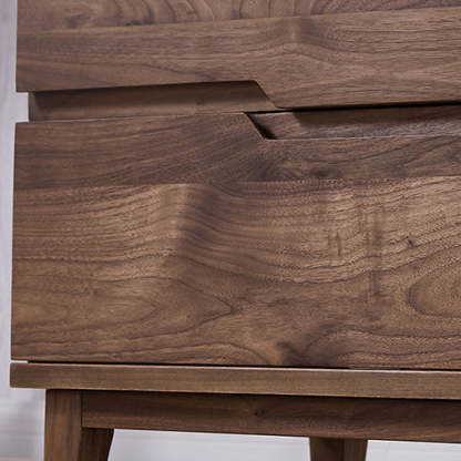 Minimalist Black Walnut Nightstand 2-Drawer