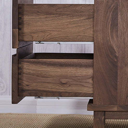 Minimalist Black Walnut Nightstand 2-Drawer