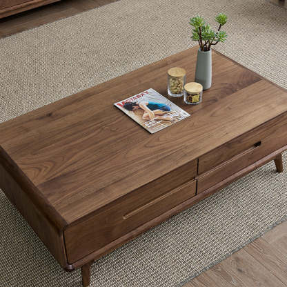 Chinese Black Walnut Rounded Coffee Table