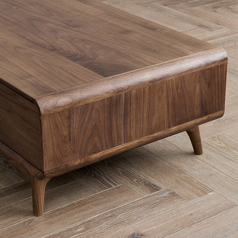 Chinese Black Walnut Rounded Coffee Table