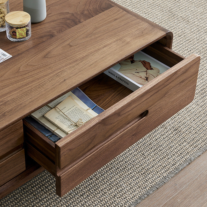 Chinese Black Walnut Rounded Coffee Table