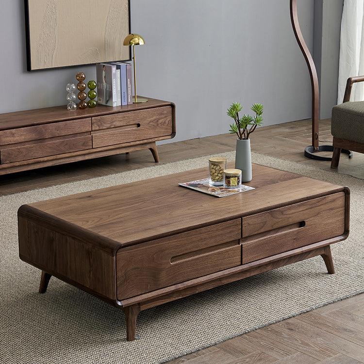 Chinese Black Walnut Rounded Coffee Table