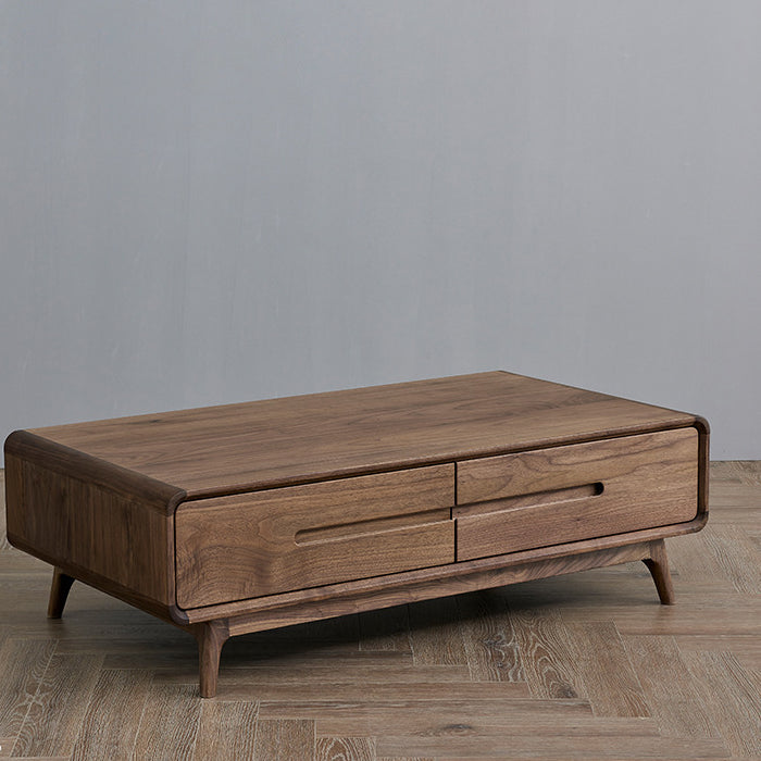 Chinese Black Walnut Rounded Coffee Table