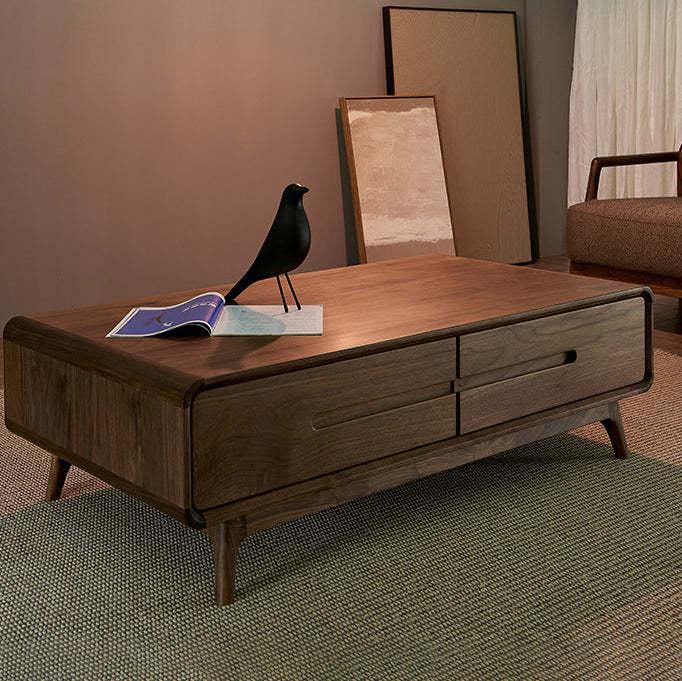 Chinese Black Walnut Rounded Coffee Table