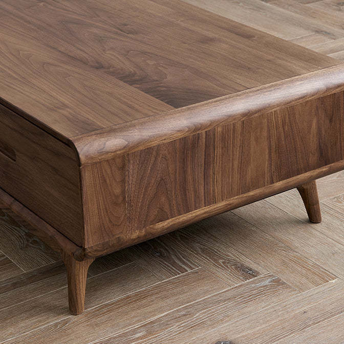 Chinese Black Walnut Rounded Coffee Table