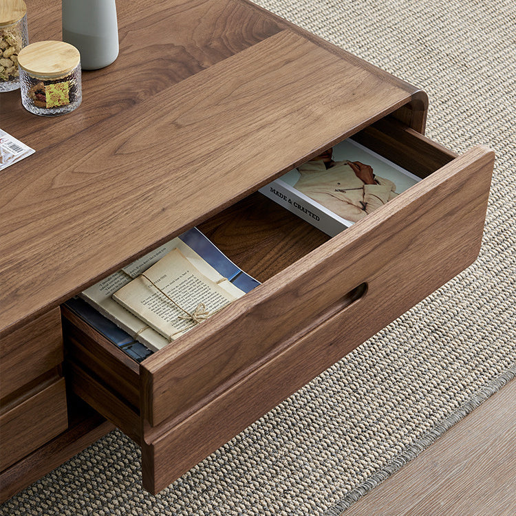 Chinese Black Walnut Rounded Coffee Table