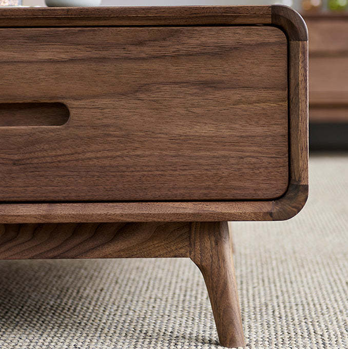 Chinese Black Walnut Rounded Coffee Table