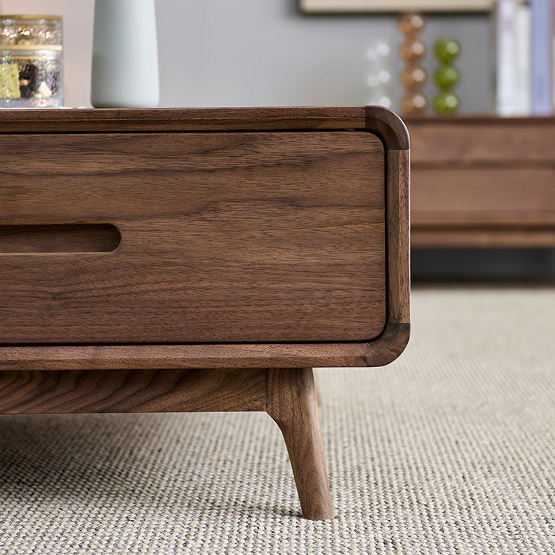 Chinese Black Walnut Rounded Coffee Table