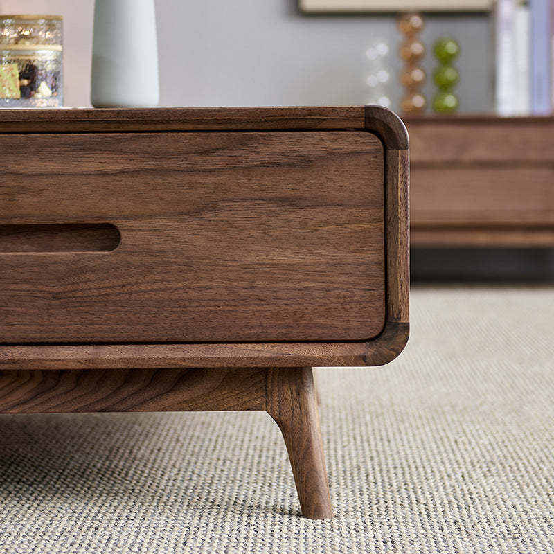 Chinese Black Walnut Rounded Coffee Table
