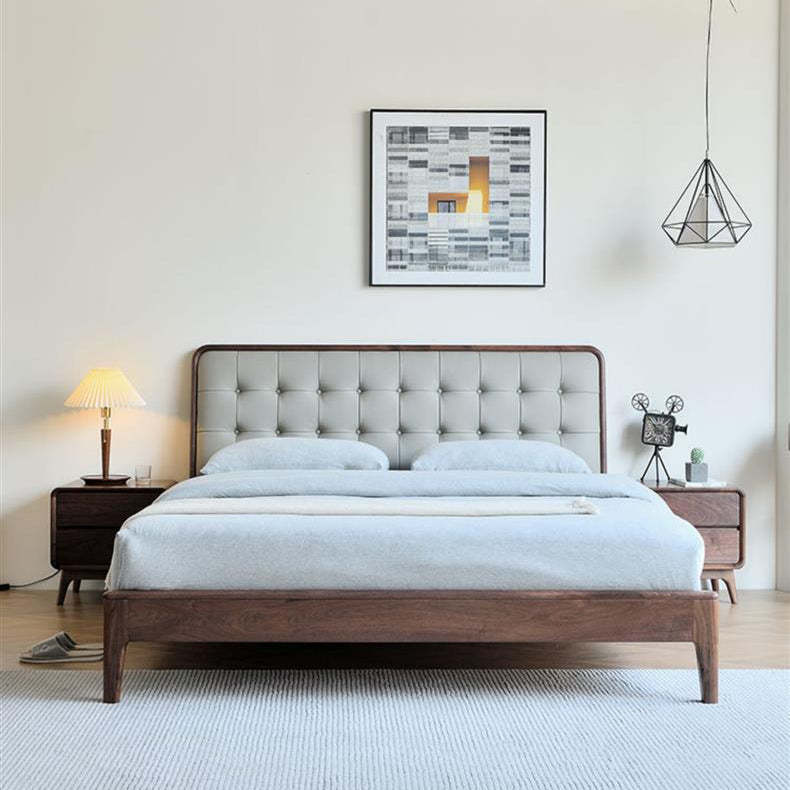 Minimalist Black Walnut Rounded 2-Drawer Nightstand