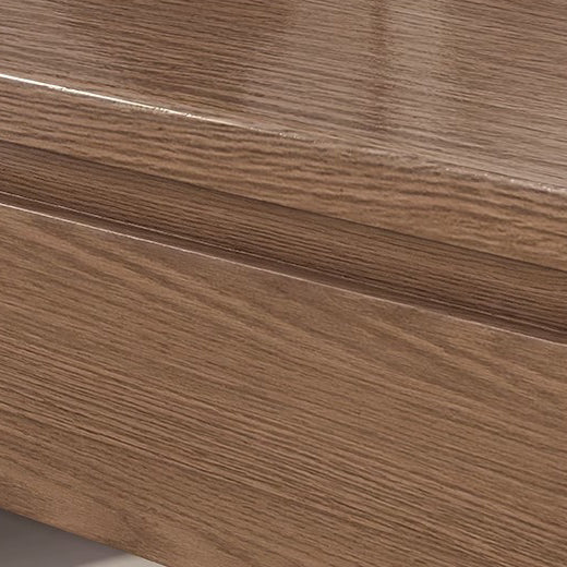 Minimalist Rubberwood Rounded Nightstand 1-Drawer