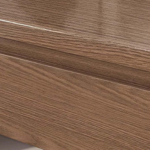 Minimalist Rubberwood Rounded Nightstand 1-Drawer