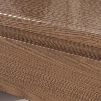Minimalist Rubberwood Rounded Nightstand 1-Drawer