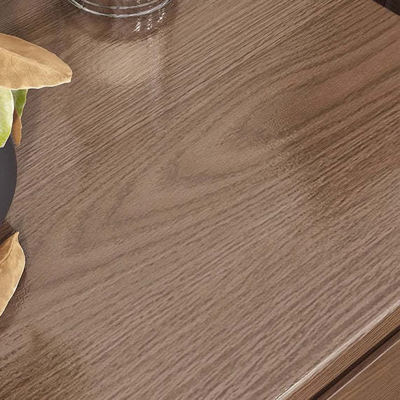 Minimalist Rubberwood Rounded Nightstand 1-Drawer