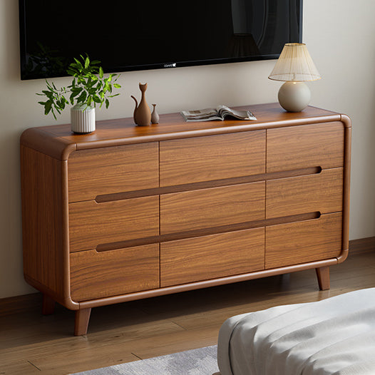 Chinese Solid Wood 6/9-Drawer Rounded Storage Cabinet