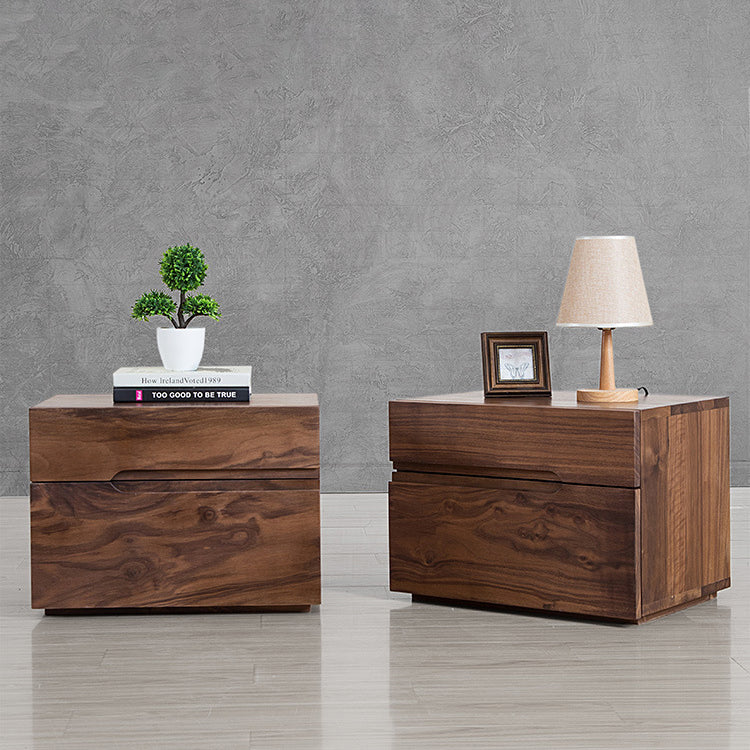 Minimalist Cherry Nightstand 2-Drawer