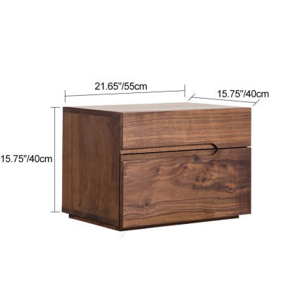 Minimalist Cherry Nightstand 2-Drawer