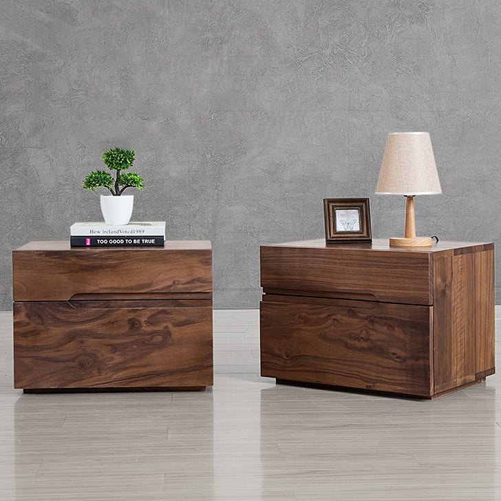 Minimalist Cherry Nightstand 2-Drawer