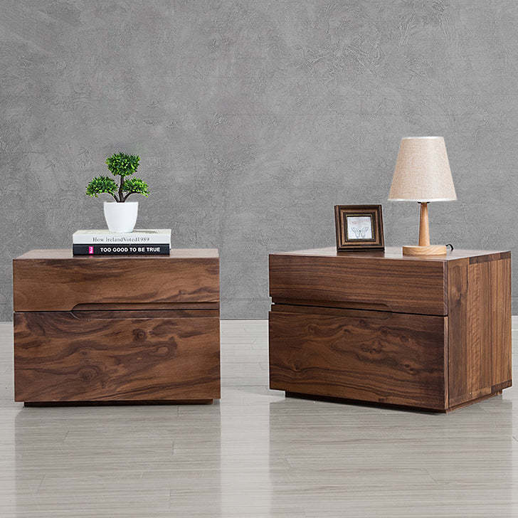 Minimalist Cherry Nightstand 2-Drawer
