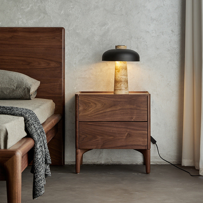 Lighom traditional 2-drawer black nightstands
