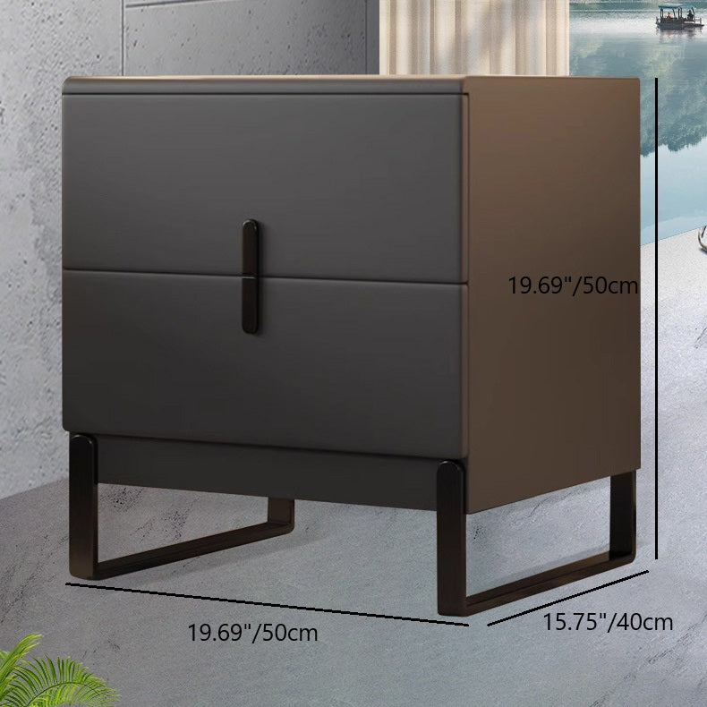 Minimalist Solid Wood 2-Drawer Nightstand