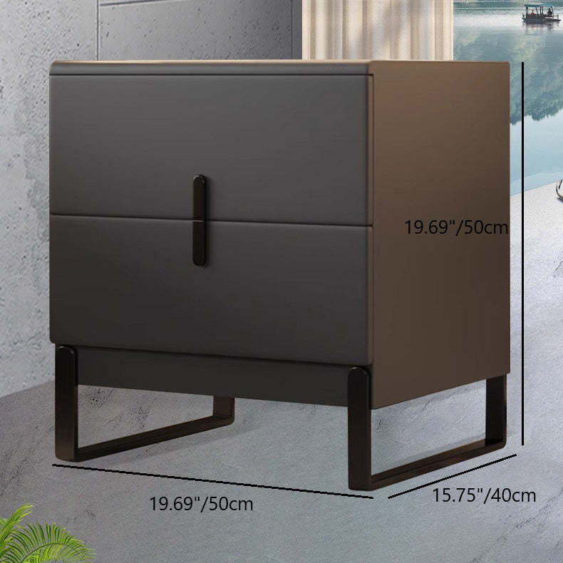 Minimalist Solid Wood 2-Drawer Nightstand