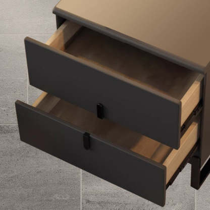 Minimalist Solid Wood 2-Drawer Nightstand