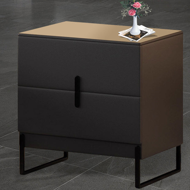 Minimalist Solid Wood 2-Drawer Nightstand