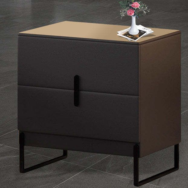 Minimalist Solid Wood 2-Drawer Nightstand