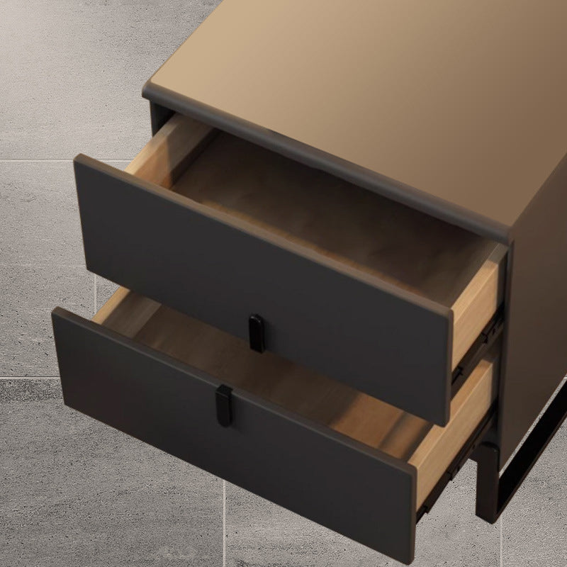 Minimalist Solid Wood 2-Drawer Nightstand