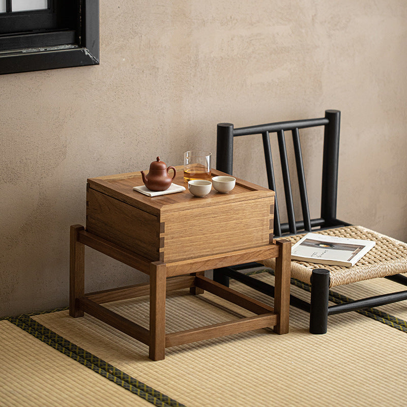 Japanese Wood Side Table 1-Tier