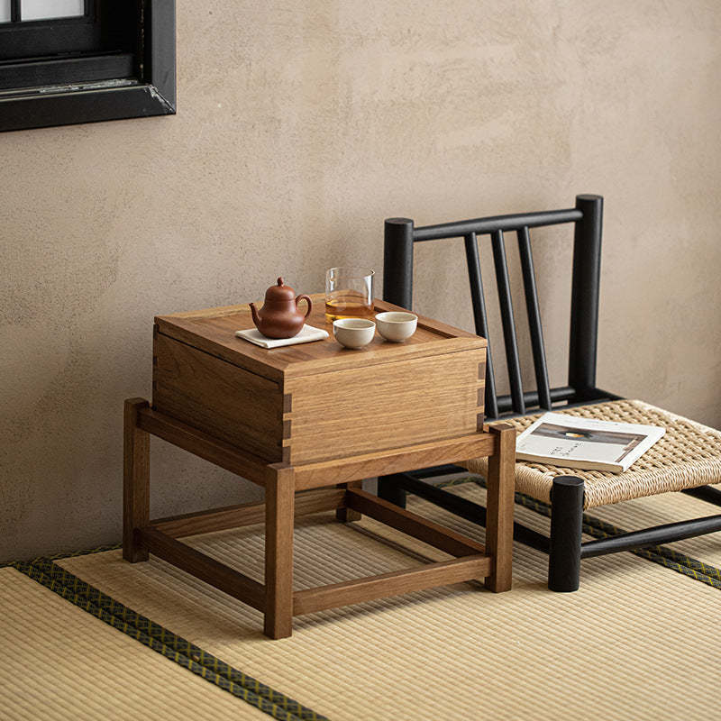 Japanese Wood Side Table 1-Tier