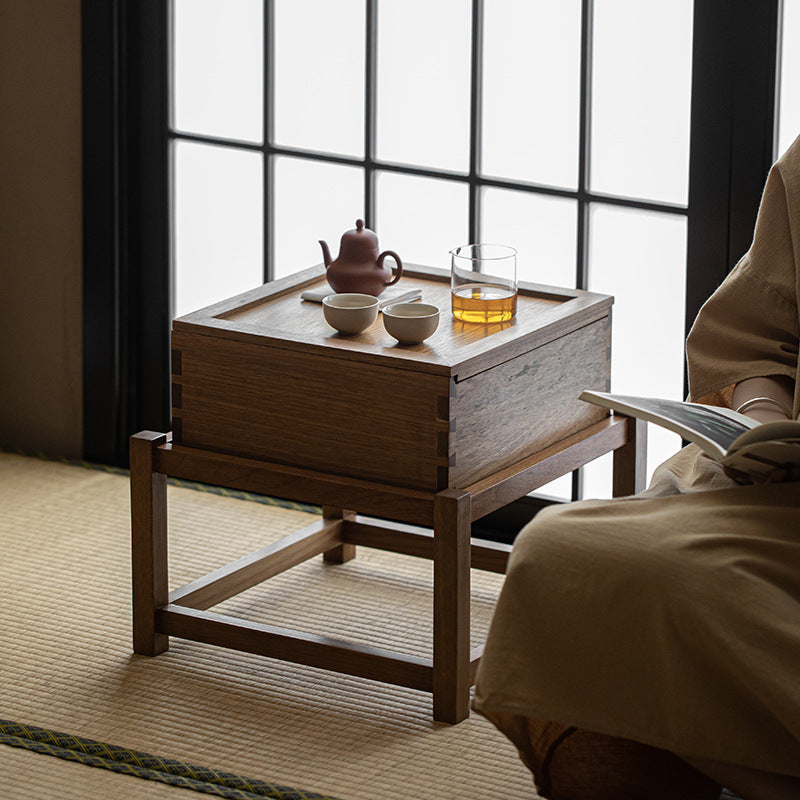 Japanese Wood Side Table 1-Tier — Original Wood Color
