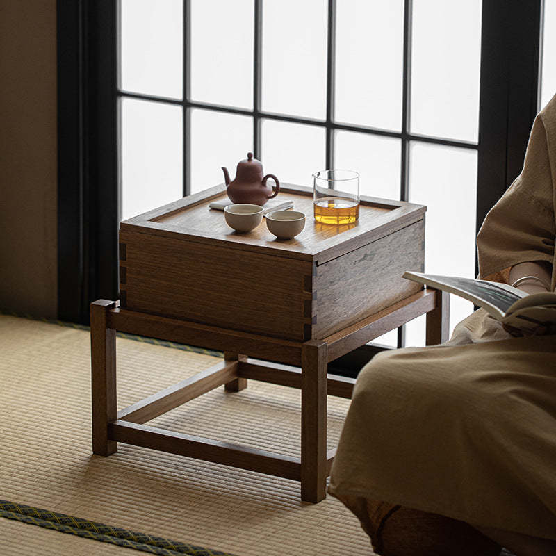 Japanese Wood Side Table 1-Tier — Original Wood Color