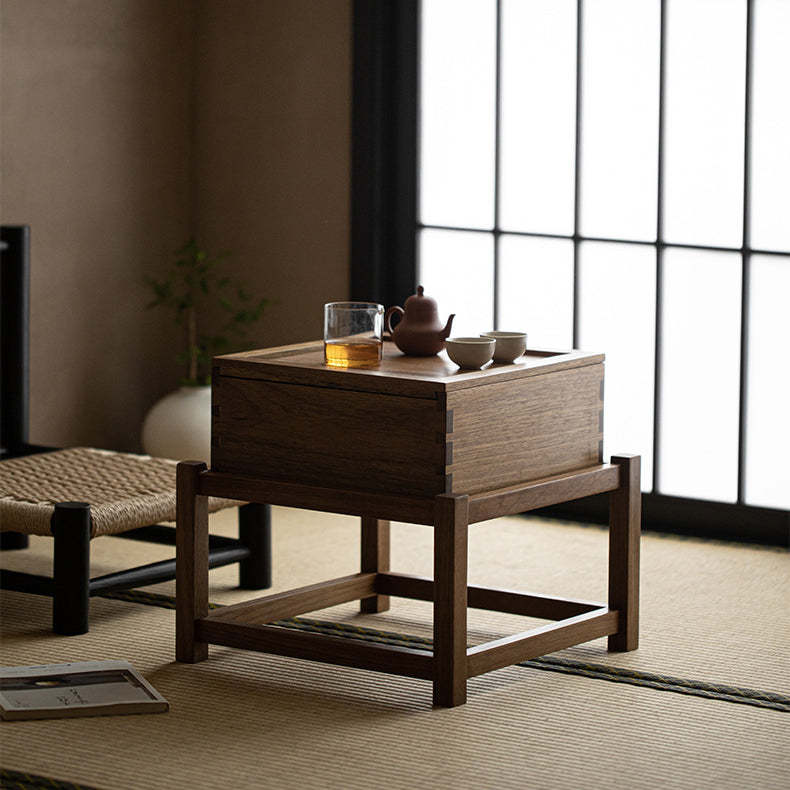 Japanese Wood Side Table 1-Tier