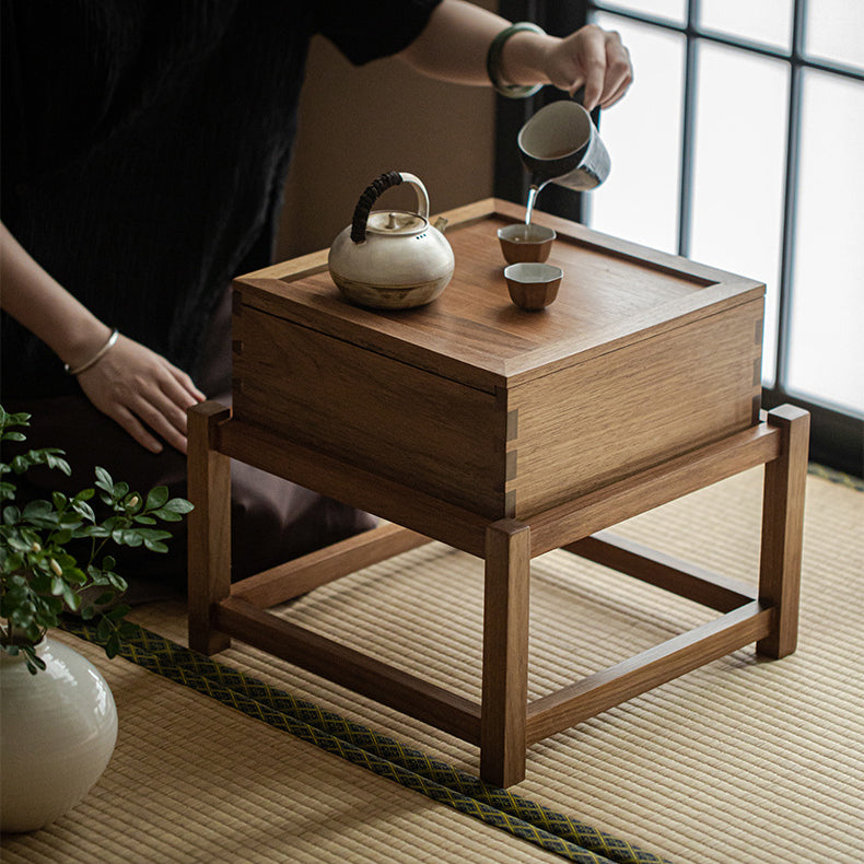 Japanese Wood Side Table 1-Tier